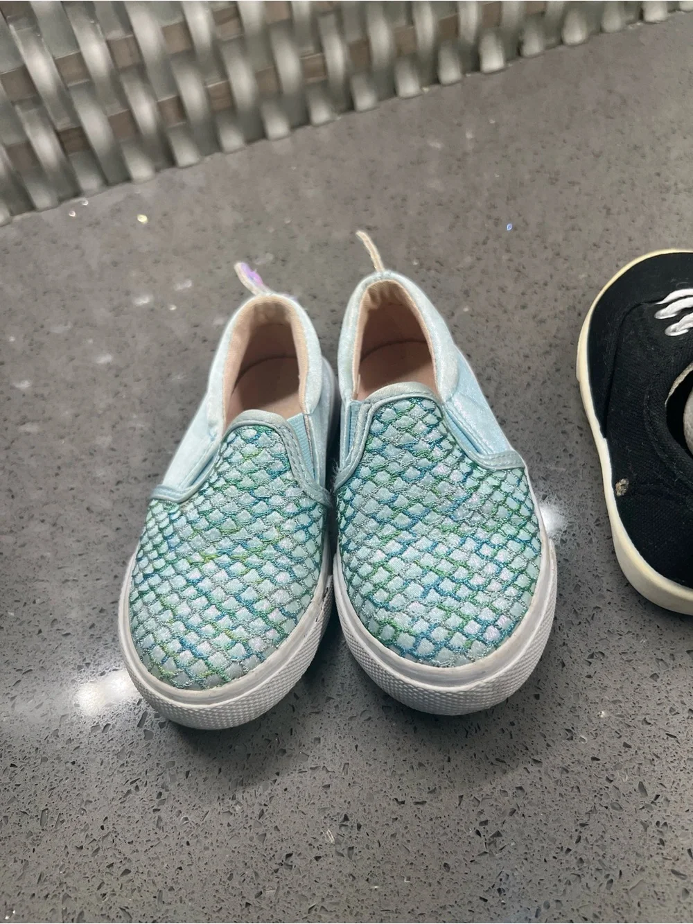 Kids Black Canvas Lace-Up Sneakers set of 3, size 7